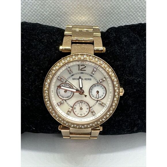Michael Kors Mini Parker MK5616 Women Rose Gold Analog Dial Quartz Watch JNA833 - Picture 1 of 11